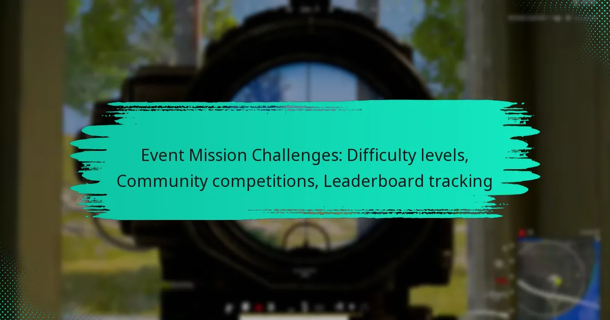 Event Mission Challenges: Difficulty levels, Community competitions, Leaderboard tracking