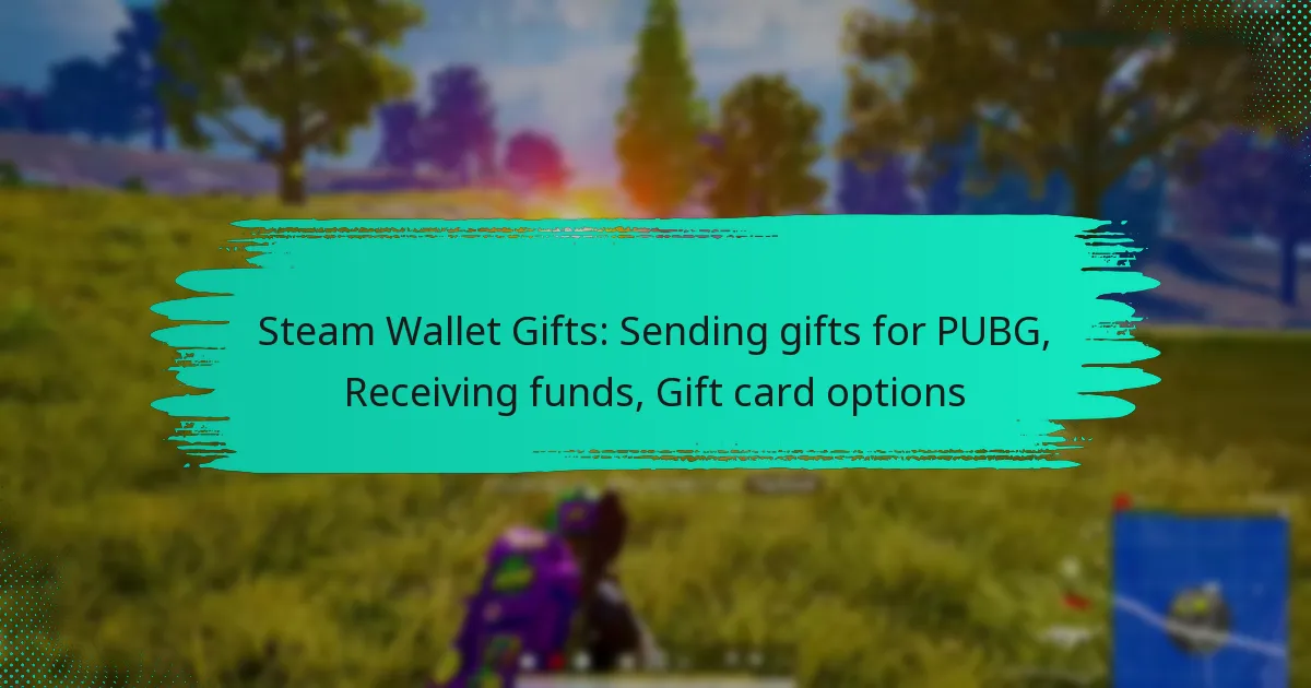 Steam Wallet Gifts: Sending gifts for PUBG, Receiving funds, Gift card options