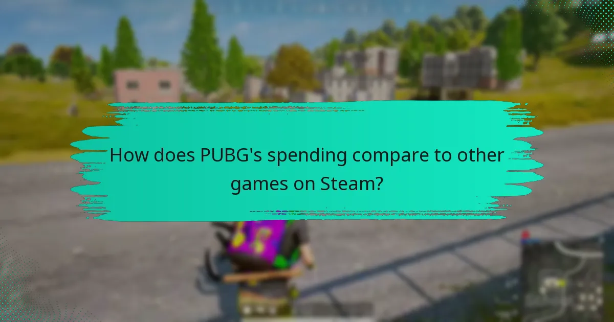 How does PUBG's spending compare to other games on Steam?