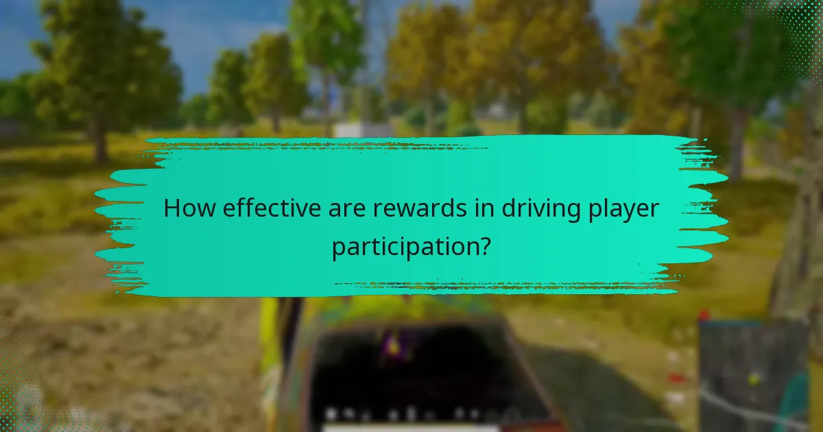 How effective are rewards in driving player participation?