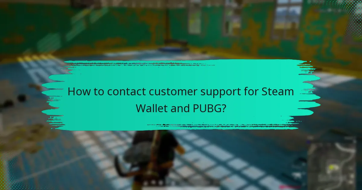How to contact customer support for Steam Wallet and PUBG?