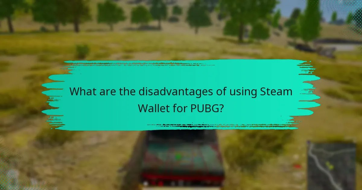 What are the disadvantages of using Steam Wallet for PUBG?