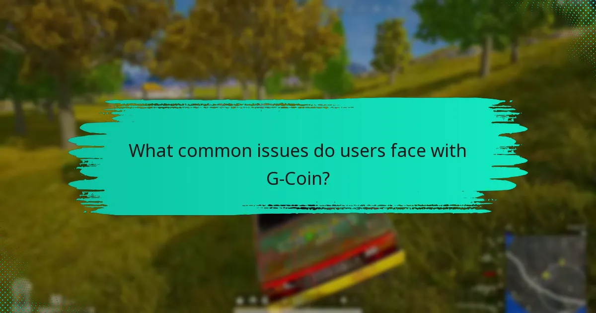 What common issues do users face with G-Coin?