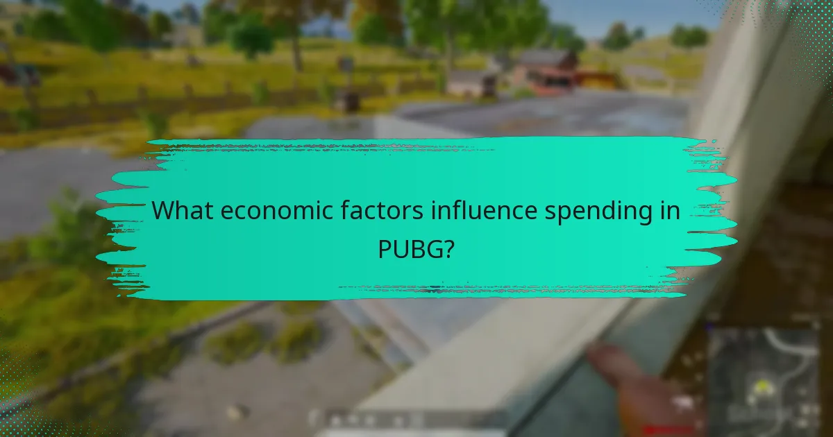 What economic factors influence spending in PUBG?