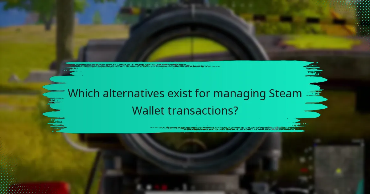 Which alternatives exist for managing Steam Wallet transactions?